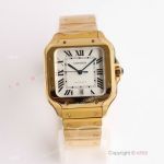 GF Factory Swiss Clone Santos de Cartier 39.8mm Watch Miyota9015 Yellow Gold